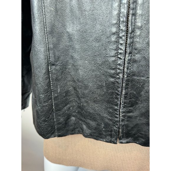 East 5th Zip Front Jacket Size XL Black Genuine Leather - Picture 10 of 16